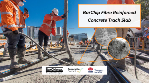 BarChip fibre reinforced concrete track slab