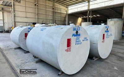 BarChip fibre reinforced precast concrete septic tanks