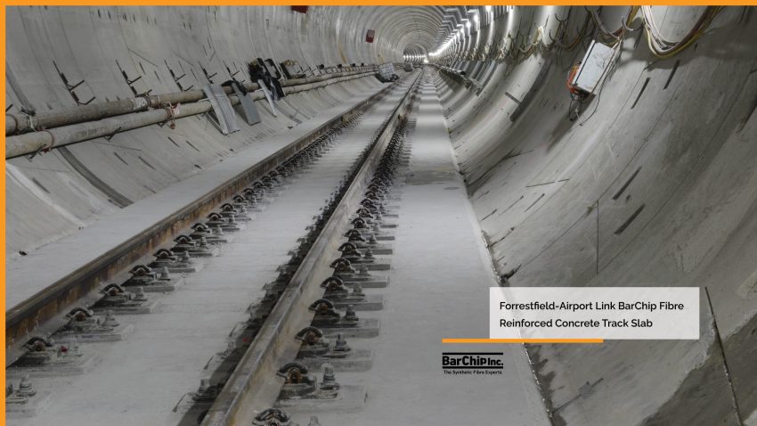 BarChip reinforced concrete track slab