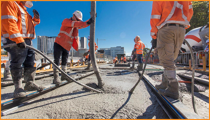 Placing BarChip fibre reinforced low carbon concrete Track Slab at Parramatta Light Rail- a NSW First