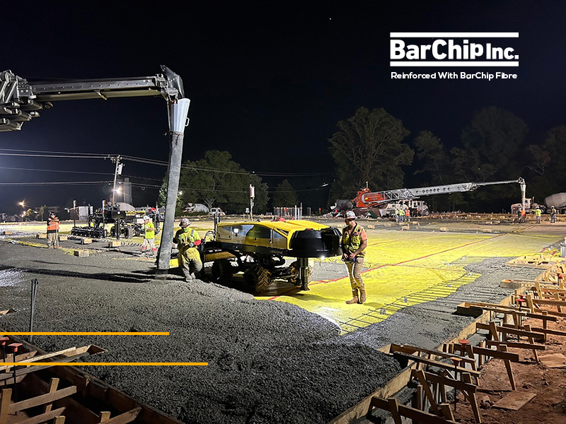 Image of telebelt truch being used at concrete pour