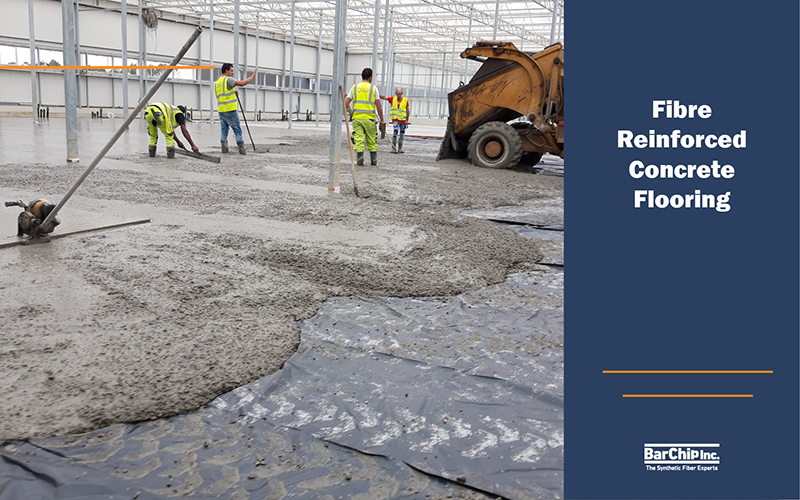 Flooring applications of fibre reinforced concrete.