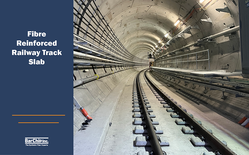 Railway track slab using fibre reinforced concrete