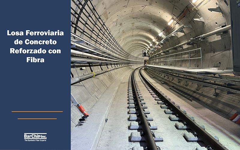 Losa ferroviaria con concreto reforzado con fibra