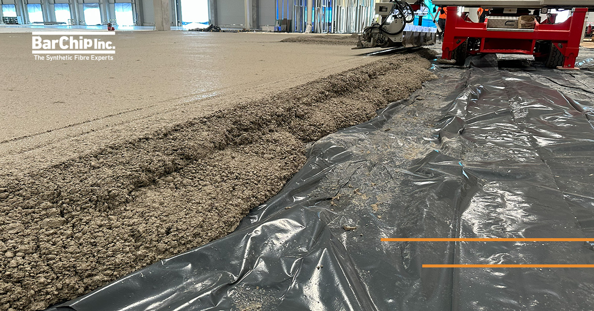 Fibre reinforced concrete flooring reinforced with BarChip MQ58 macro synthetic fibre