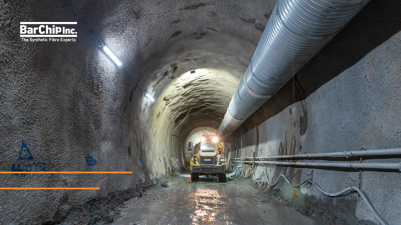 fibre reinforced shotcrete temporary tunnel lining on the Cross River Rail metro project.