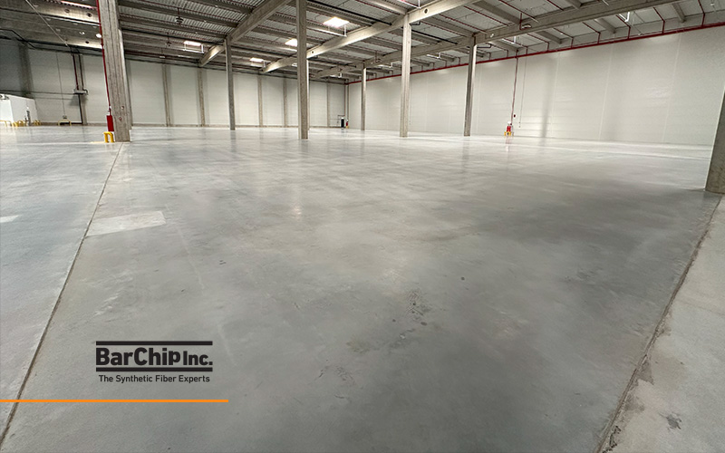HelloParks jointless concrete floor showing 24m x 24m floor panels reinforced with BarChip MQ58 macro synthetic fibre