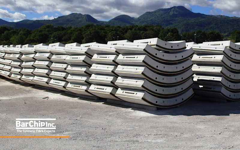 BarChip reinforced precast segmental tunnel lining units ready for tunnel construction