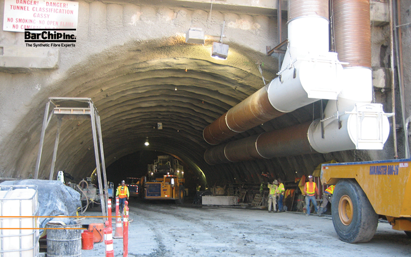 Caldecott Fourth Bore tunnel portal with fibre reinforced shotcrete temporary lining.