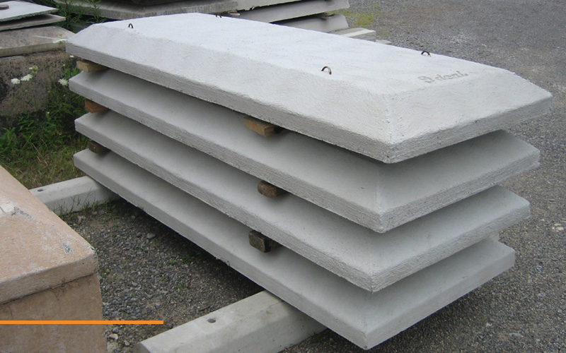 Stacked fibre reinforced precast concrete burial vault lids
