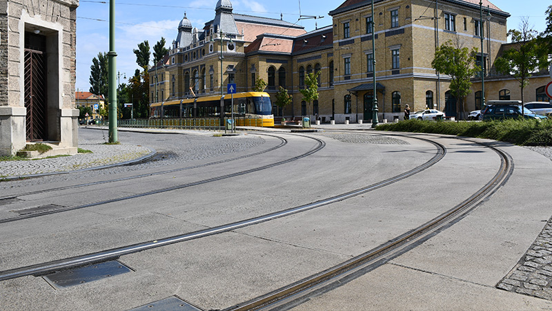 fibre reinforced concrete tram line in szeged, hungary after 10 years of service.