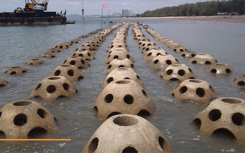 Precast Concrete Dome Barriers Reduced from 150mm to 50mm Thick
