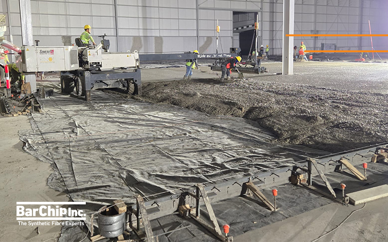 Construction of BarChip reinforced jointless floor at PiSA Farmacéutica