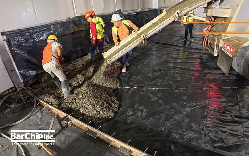 Concrete placement for PiSA Farmacéutica jointless industrial floor